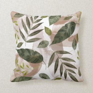 Elegant Botanical Safari Leaves Cushion
