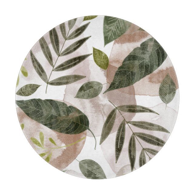 Elegant Botanical Safari Leaves Cutting Board (Front)