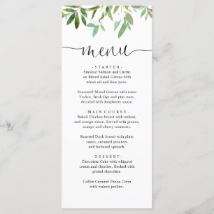 Elegant Botanical Sage Greenery Eucalyptus Script Menu