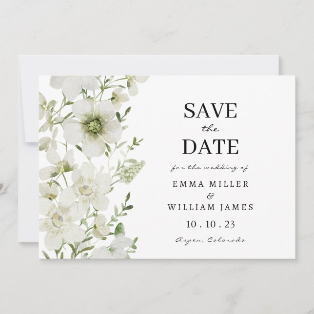 Elegant Botanical Save The Date (Front)