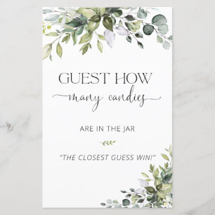 Elegant Botanical Shower Guess the Baby Food Game