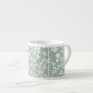 Elegant Botanical Silhouettes Soft Sage Green Art Espresso Cup