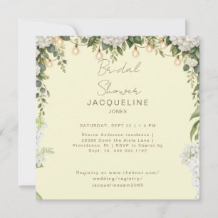 Elegant Botanical Square Yellow Bridal Shower Invitation