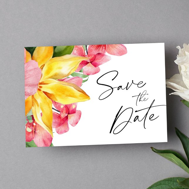 Elegant Botanical Tropical Destination Wedding Save The Date (Elegant Botanical Tropical Destination Wedding Save The Date)