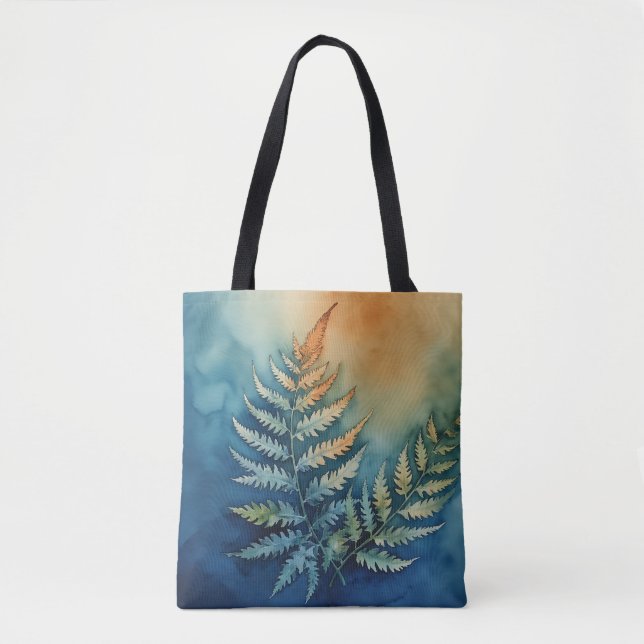 Elegant Botanical Watercolor Tote (Front)