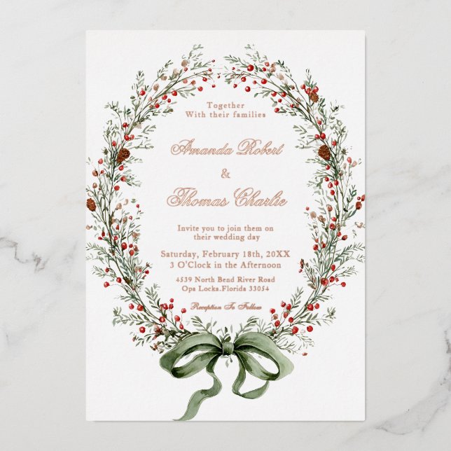 Elegant botanical Wedding  (Front)