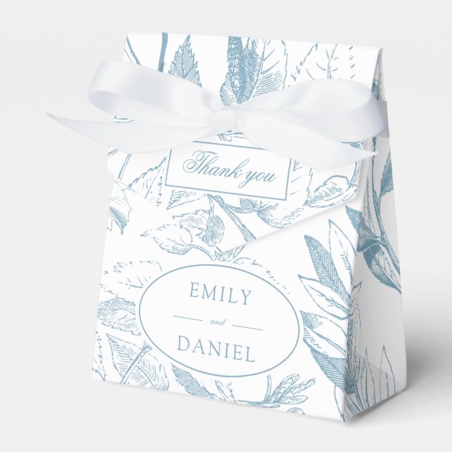 Elegant Botanical Wedding Bridal Shower Favour Box (Front Side)