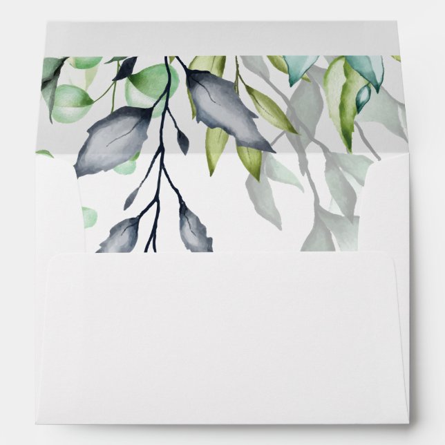 Elegant Botanical Wedding Envelope (Back (Bottom))