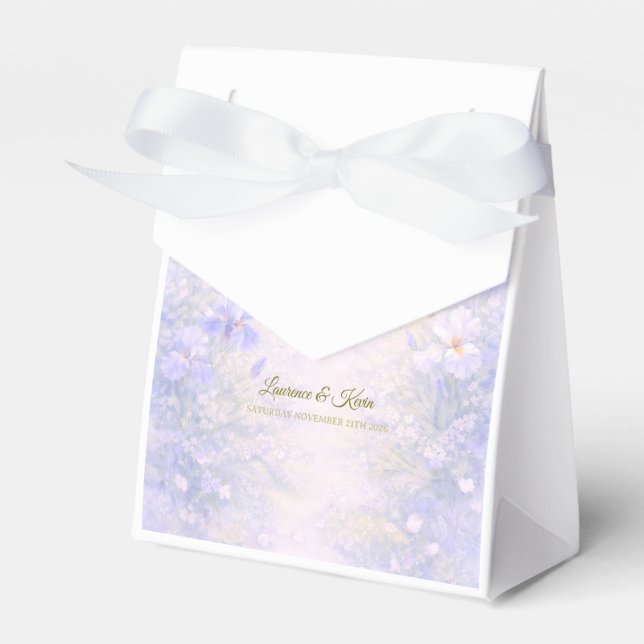 Elegant Botanical Wedding Favour Box (Front Side)