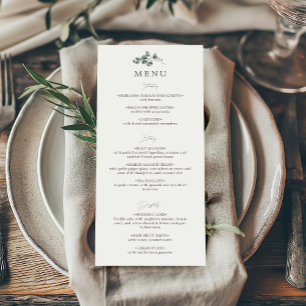 Elegant Botanical Wedding Flat Menu