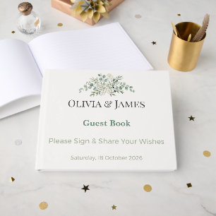 Elegant Botanical Wedding Guest Book