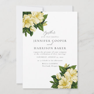 Elegant, botanical wedding invitation