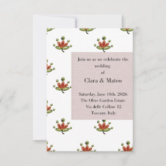 Elegant Botanical Wedding Invitation Neutral Flora