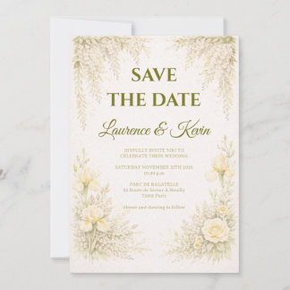 Elegant Botanical Wedding Invitation Save the date