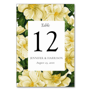 Elegant, botanical wedding invitation table number