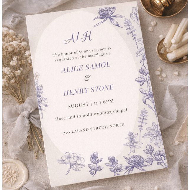 Elegant Botanical Wedding Invitation Template (Creator Uploaded)