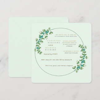 | Elegant Botanical Wedding Invite | Minimalist Sa