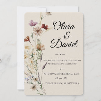 Elegant Botanical Wedding Invite | Modern Romantic