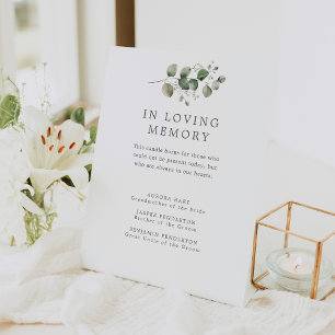 Elegant Botanical Wedding Memorial Pedestal Sign