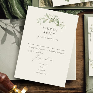 Elegant Botanical Wedding Menu RSVP Response Card