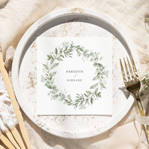 Elegant Botanical Wedding Napkin