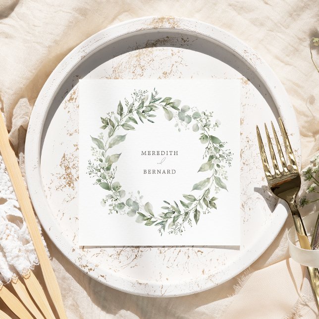 Elegant Botanical Wedding Napkin (Creator Uploaded)