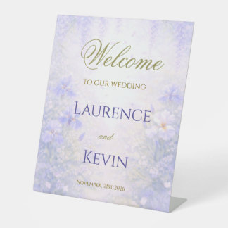 Elegant Botanical Wedding Pedestal Sign
