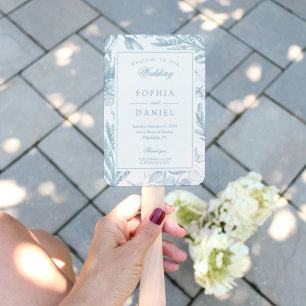 Elegant Botanical Wedding Program Fan