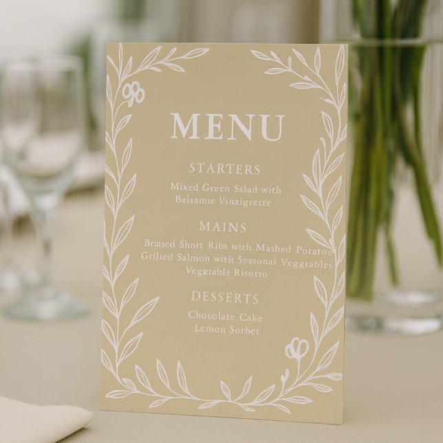 Elegant Botanical Wedding Reception Menu (Creator Uploaded)