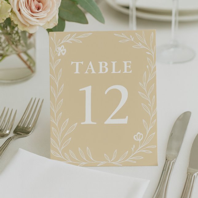 Elegant Botanical Wedding Reception  Table Number (Creator Uploaded)