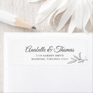 Elegant Botanical Wedding Return Address Label