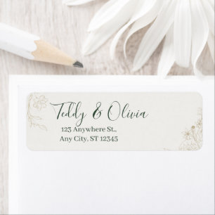 Elegant Botanical Wedding Return Address Labels