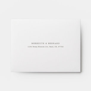 Elegant Botanical Wedding Self Addressed RSVP Envelope