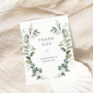 Elegant Botanical Wedding Thank You Postcard
