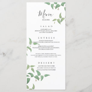 Elegant Botanical Wedding Vintage Greenery Menu