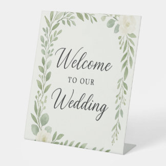Elegant Botanical "Welcome to Our Wedding" Sign – 