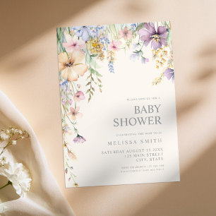 Elegant Botanical Wildflower Baby Shower Invitation