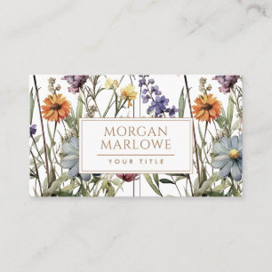 Elegant Botanical Wildflowers Business Card