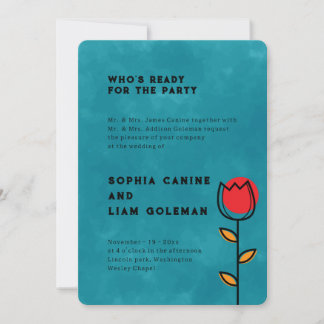Elegant Both Parents Names | Pacific Blue Wedding  Invitation