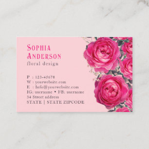 Elegant Bouquet of Roses Business Card