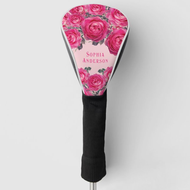 Elegant Bouquet of Roses Personalised  Golf Head Cover (Front)