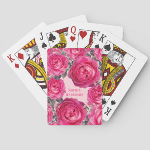 Elegant Bouquet of Roses Personalised Playing Cards