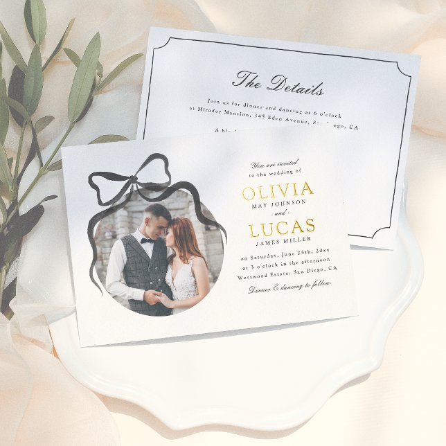 Elegant Bow All-In-One Black & White Photo Wedding (Creator Uploaded)