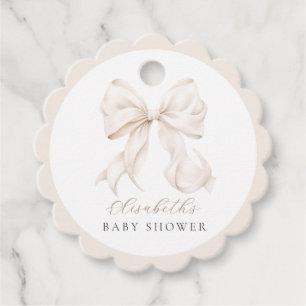Elegant Bow Baby Shower Favour Tags