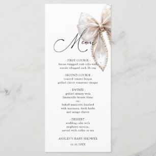 Elegant Bow Baby Shower Menu