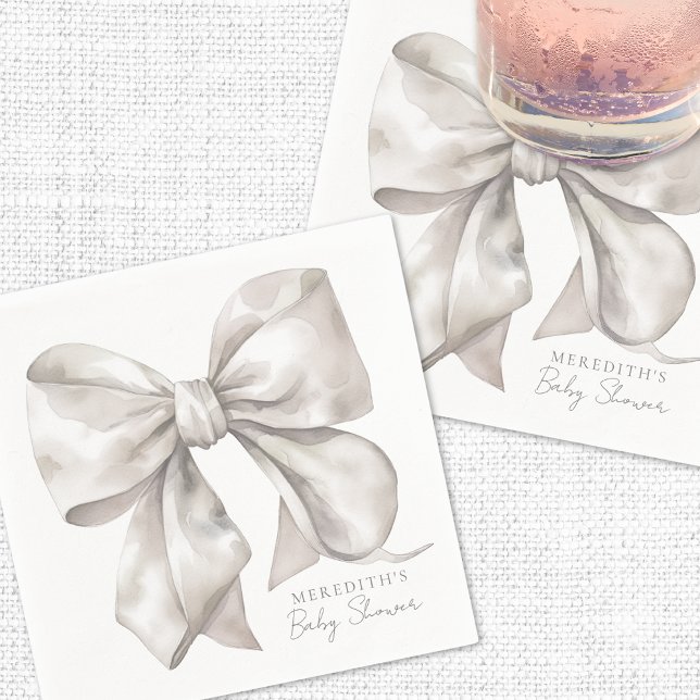 Elegant Bow Baby Shower Napkin (Elegant Bow Baby Shower Napkins)