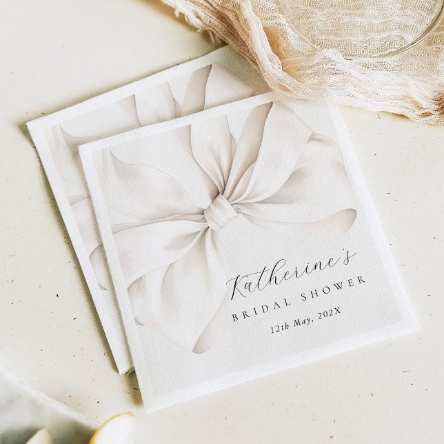 Elegant Bow Bridal Shower  Napkin (Creator Uploaded)