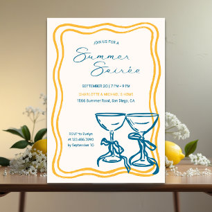 Elegant Bow Cocktail Summer Soirée Invitation