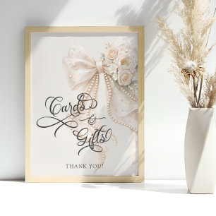 Elegant Bow Floral Cards and Gifts Poster