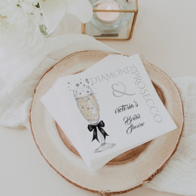 Elegant Bow Glass Bridal Shower  Napkin (Creator Uploaded)